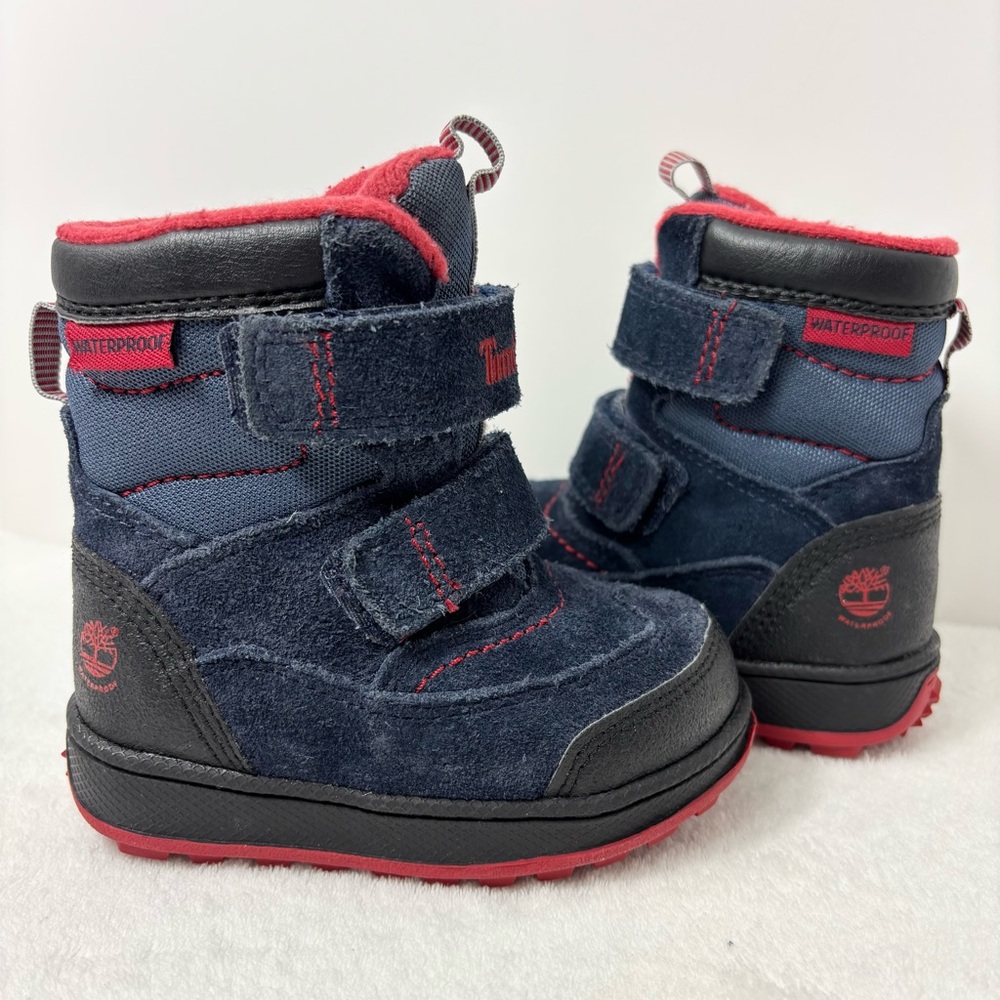 Timberland Dark Blue and‎ Red Toddler POLAR CAVE WATERPROOF SNOW BOOTS Size 5